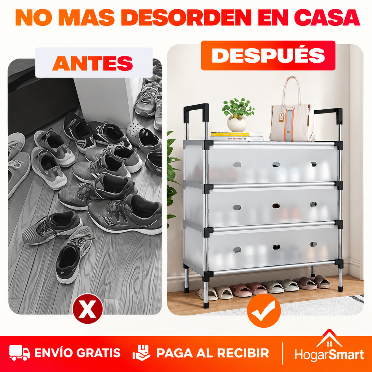 Zapatero de 5 Pisos en Acrílico